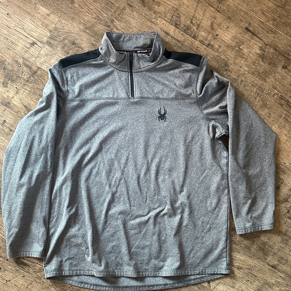 Spyder Charcoal and Black Quarter-Zip Pullover
